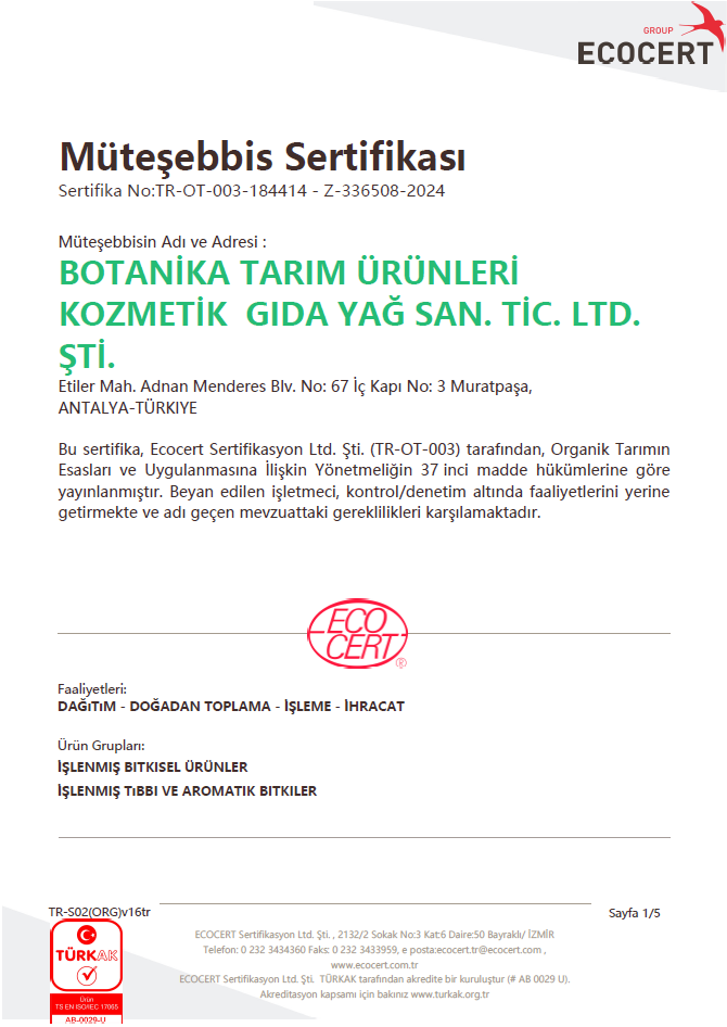 ecocert setifikası